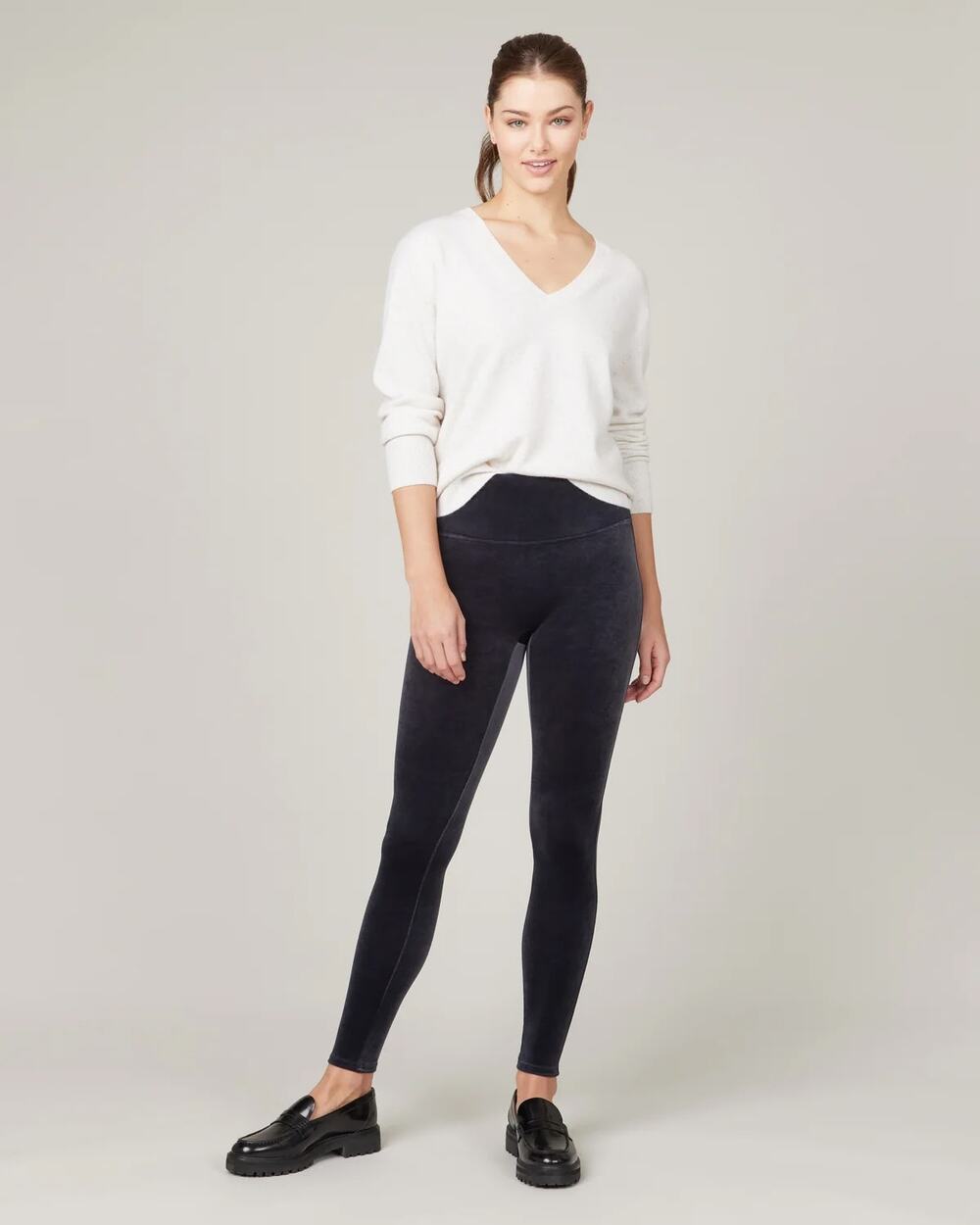 Spanx sale sample blue velvet leggings M